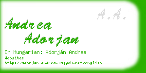 andrea adorjan business card